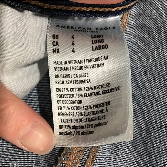American Eagle Next Level Stretch High-Rise Jegging Denim Blue Jeans Size 4 Long - Picture 4 of 6